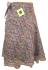 Fair Trade Short Sari Silk  Reversible Tiered Wrap Skirt - Brown Tiered Design