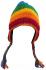 Rainbow Hand Knit Wool Earflap Hat - Fair Trade - Fleece Lined Toasty Warm