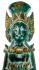 Pair of Large Rama and Sinta Wooden Figures / Carvings - Emerald Green - Fair Trade