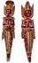 Pair of Large Rama and Sinta Wooden Figures / Carvings - Ruby Red - Fair Trade