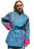 Kantha Jacket - Cotton Quilted Summer Weight Pink & Blue Flowers Reversible Indian Kantha Jacket - Fair Trade - Available in sizes 8 -18