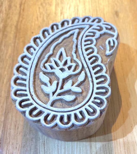 Large Indian Paisley Design Hand Carved Wooden Printing Blocks  - Fair Trade