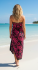 Sarong Beach Coverup Batik from Bali Large Size Dark Pink & Black Flowers